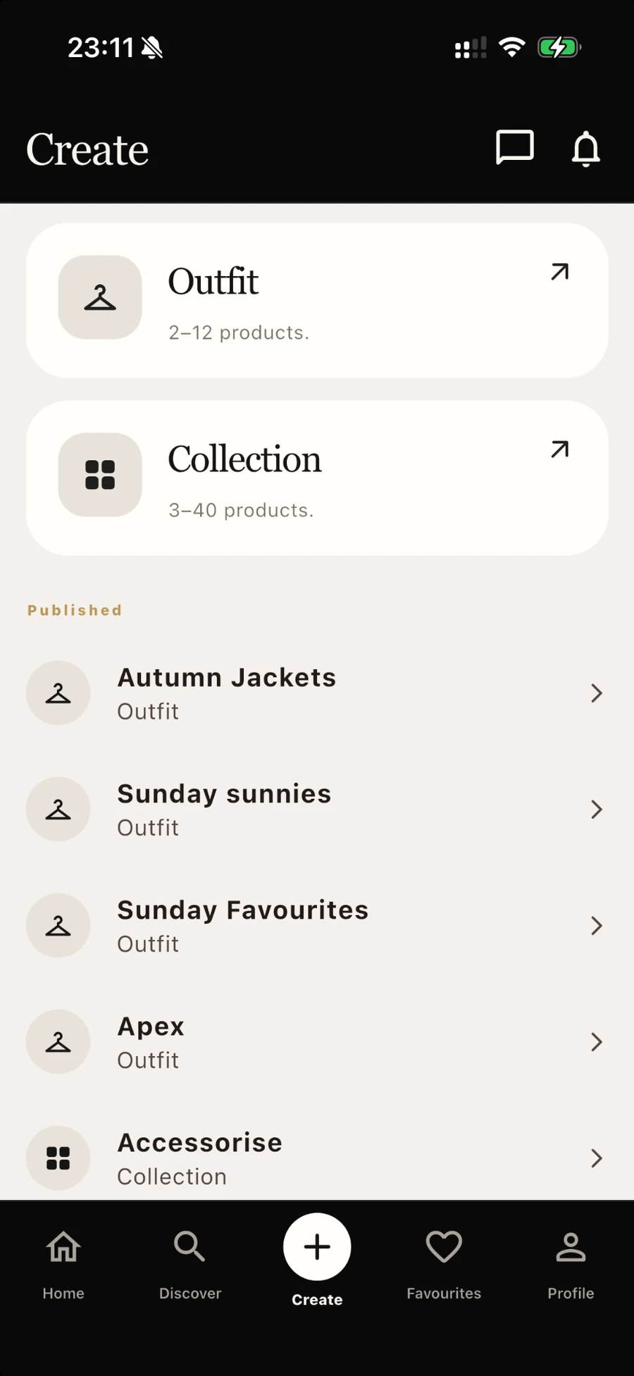 Create Outfits and Collections on TalkStyle